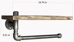 Nástenná polica s držiakom uteráka BORURAF 16x40 cm smrek/čierna