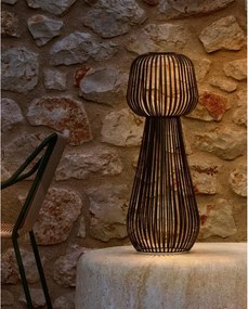 LED stolové vonkajšie svietidlo so stmievačom so solárnym panelom (výška 70 cm) Reiba – Kave Home