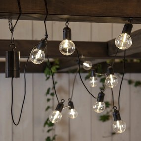 Vonkajšia svetelná LED reťaz s motívom žiaroviek dĺžka 4,05 m Star Trading Glow - čierny