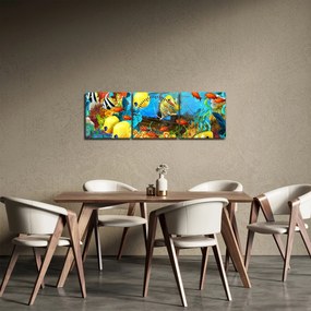 Obraz - Farebný koralový útes (s hodinami) (90x30 cm)