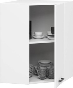 Rohová závesná kuchynská skrinka Olivia 60x72 cm biela