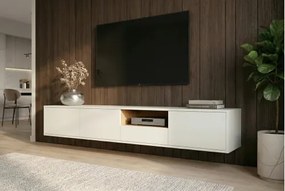 TV-skrinka 47815 Loft 200cm Biela/Prírodná Dub Dyha  - Komfort-nábytok