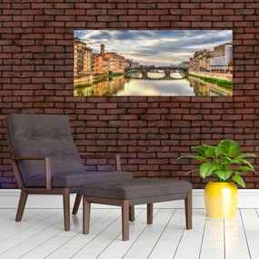 Obraz mesta s riekou (120x50 cm)