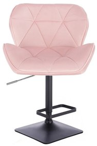 LuxuryForm Barová stolička MILANO VELUR na čierne podstave - svetlo ružová