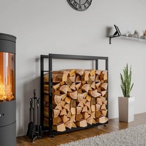 Stojan na drevo Keri V2 25x100x100, čierna