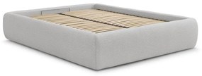 Svetlosivá čalúnená dvojlôžková posteľ s úložným priestorom/bez čela s roštom 160x200 cm Inera – Bobochic Paris