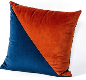 Patchwork vankúš štvorcový medená farba