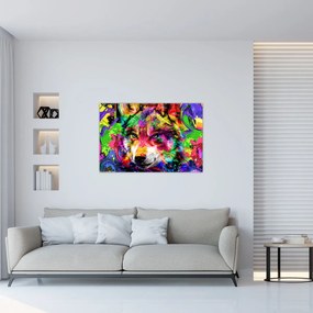 Obraz - Vlk s graffiti (90x60 cm)