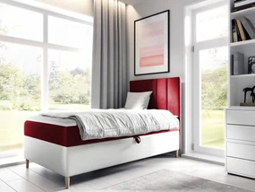 Kontinentálna posteľ Junior Kamire 1, Strana: pravá, Rozmer postele: 80x200, Dostupné poťahy: ekokoža Soft 017 (biela) + Fresh 08