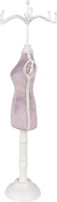 Fialovo-biely stojan na šperky v tvare figuríny - 12*12*39 cm