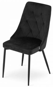 Jedálenský set 1+4, čierny stôl v dekore dub zlatý MADO 120x80cm a čierna zamatová jedálenská stolička IMOLA