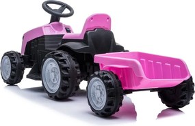 LEAN CARS TR1908T Batériový traktor s prívesom ružový