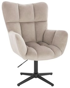 LuxuryForm DESIGN Otočné kreslo AURORA VELUR na čiernom kríži - latte