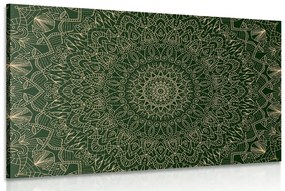 Obraz detailná ozdobná Mandala v zelenej farbe - 90x60