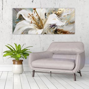 Obraz - Abstrakcia s ľaliou (120x50 cm)