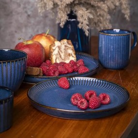 Altom Porcelánový plytký tanier Reactive Stripes modrá, 26 cm