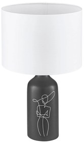 EGLO Moderná stolná lampa VINOZA, 1xE27, 40W, čierna, biela