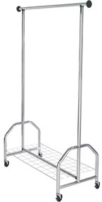 Kovový pojazdný stojan na oblečenie v striebornej farbe Profi – Wenko