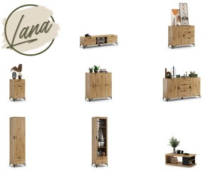 Vitrína LANA 07 Dub Artisan - 1-DVEROVÁ SKRINKA SO ZÁSUVKOU
