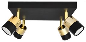 LED Bodové svietidlo TUBSSON 4xGU10/4,8W/230V čierna/zlatá