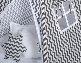 Bobono Stan Teepee pre deti + ozdobné perie - Chevron black
