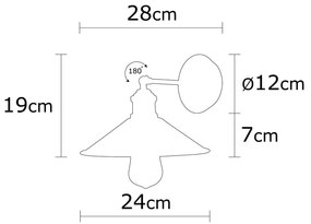 Nástenné svietidlo v bronzovej farbe ø 24 cm Berceste – Opviq lights