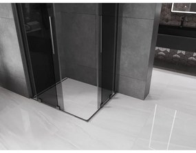 Mexen Velar Duo, sprchový kút s posuvnými dverami 100 x 90 cm, 8mm šedé sklo, grafit brúsený, 871-100-090-42-66