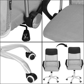 Kancelárska stolička Springos HF0032 – otočná, na kolieskach, sivo-čierna