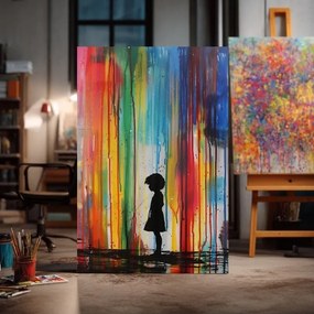 Obraz Rainbow Silhouette na plátne | Maľovaná štruktúra