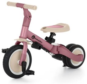 PETITE&amp;MARS - Detská trojkolka 5v1 TURBO Dusty Rose