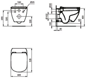 Ideal Standard Tesi - Závesné WC, biela T007801