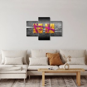 Obraz farebných štvorcov na čiernom pozadí (90x60 cm)