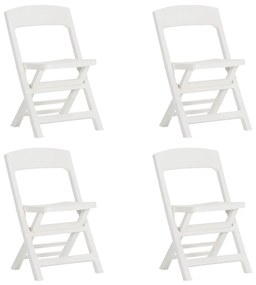 Skladacie záhradné stoličky 4 ks PP biele