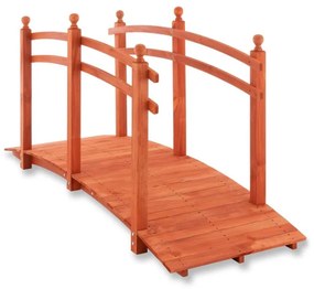 Záhradný drevený mostík so zábradlím - 235 x 75 x 109 cm