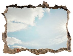 Díra 3D ve zdi nálepka Mraky na oblohe nd-k-114375857