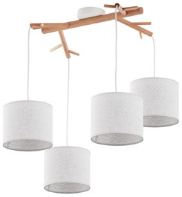 TK-LIGHTING Závesné škandinávske osvetlenie ALBERO, 4xE27, 60W, okrúhle, béžové