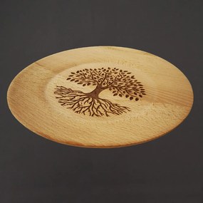 AMADEA Drevený tanier strom bukový, masívne drevo, 25 cm