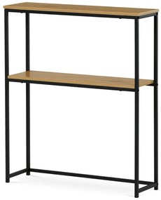 Konzolový stolek s policí, 70x20x82 cm, dekor dikový dub