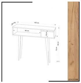 Konzolový stolík KIOGI 94x100 cm biela/béžová