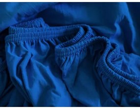 MKLuzkoviny.cz Jersey plachta s lycrou Deluxe 160 × 200 cm – tmavo modrá