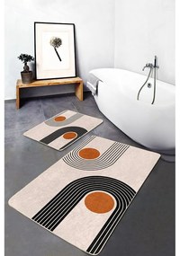 Béžové zamatové kúpeľňové predložky v súprave 2 ks 60x100 cm Dot Arch – Mila Home