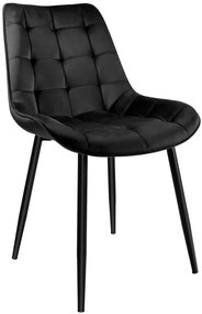 Jedálenská stolička NORMAN zamatová, čierna