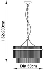 Endon 104112 - Luster na reťazi MARIETTA 5xE14/7W/230V lesklý chróm/číre sklo