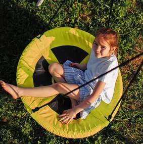 Závesná hojdačka bocianie hniezdo v žltej farbe 100 cm