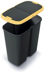 Odpadkový koš COMPACTO DUA černý/žlutý