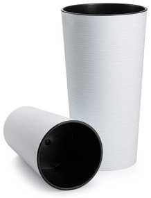 PLASTOVÝ KVETINÁČ URBANIKA RIFLO 25,5X46,5 CM+19,5X36,5 CM BIELA