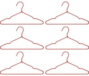 House Doctor Vešiaky na šaty Wire Red – sada 6 ks