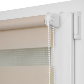 Dekodum Neinvazívna roleta Deň a Noc Soft ecru DS011 na mieru – bez vŕtania Šírka (cm): 63, Dĺžka (cm): 150, Strana a farba mechanizmu: Práva – Biela