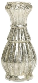 Ortuťová antik sklenená dekoračná vázička Vallia - Ø 6*13 cm