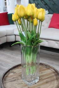 Číra sklenená váza so zlatým okrajom Classic 30cm